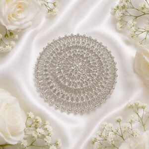 Vintage SARAH COVENTRY "VENETIAN" Silver Lacy Filigree  Statement Brooch 1969